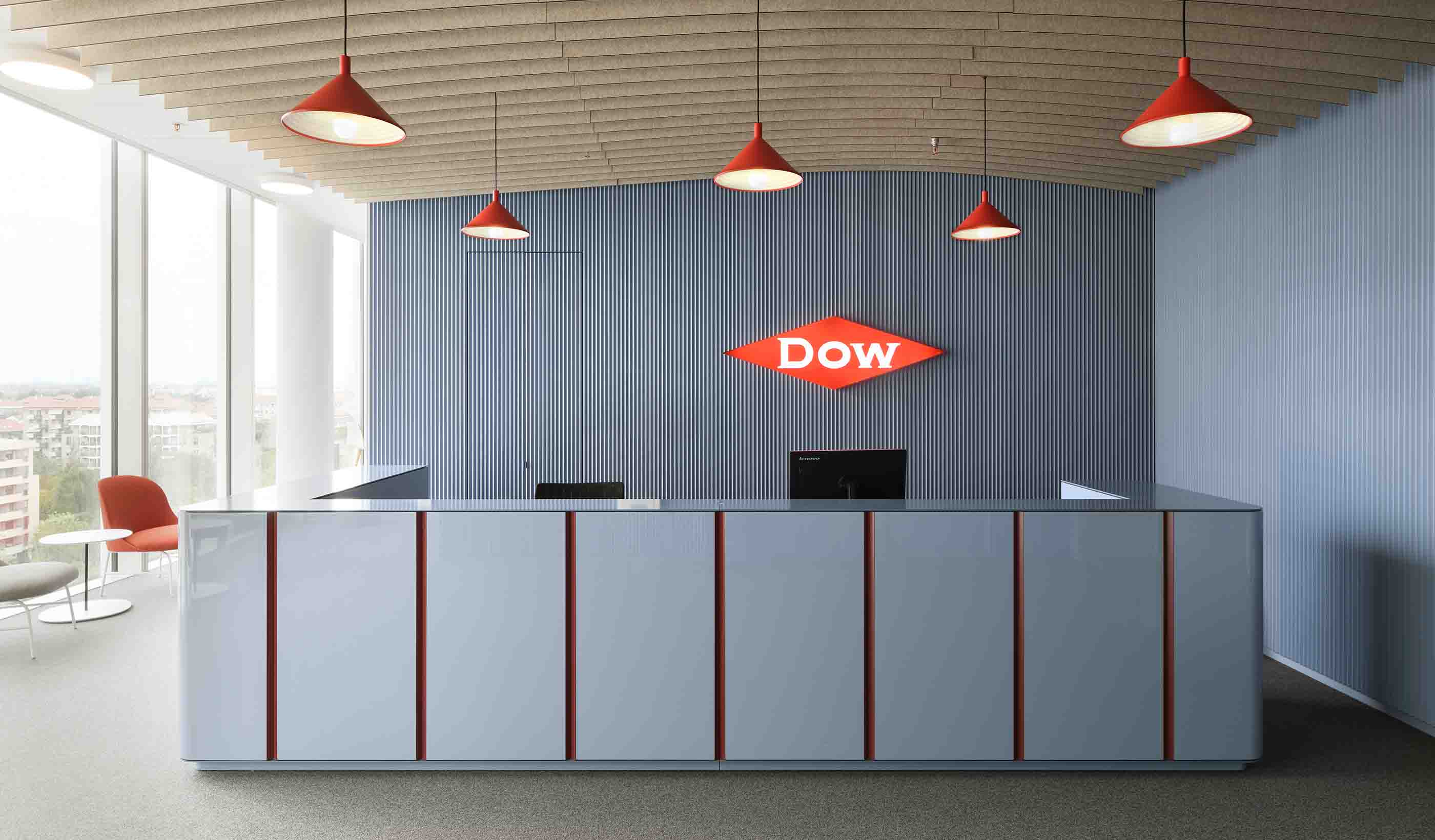 Aerial rendering of the building located in the city